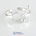 Pierścionek serotonina, wykonany ze srebra próby 925