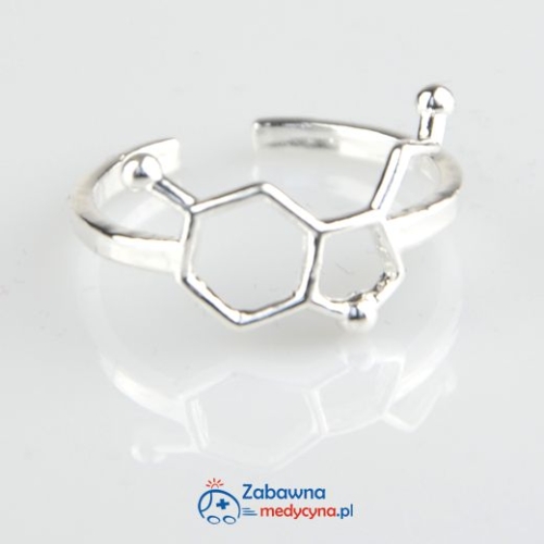 Pierścionek serotonina, wykonany ze srebra próby 925