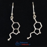 SEROTONINA kolczyki molekularne szczęście ze srebra 925