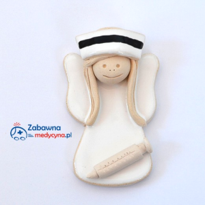 Mały ceramiczny aniołek dla pielęgniarki na drobny upominek lub prezent